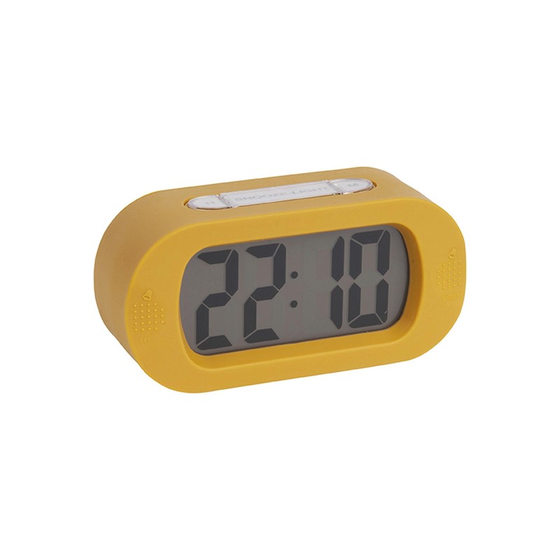 Karlsson KA5753YE LCD Backlit Digital Alarm Clock Gummy Rubberized ABS
