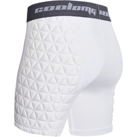COOLOMG Women's Softball Sliding Shorts with Elite Padded Compression Slider Short for Baseball Football Lacrosse Cricket White X-Large