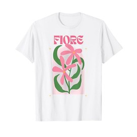 Rosa fiore Italian summer aesthetic T-Shirt