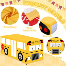 School Bus Decorations, 6 FT Large Back to School Table Cloth, First Day of School Decorations Tablecloth, Yellow School Bus Theme Decor Table Cover and Backdrop for Birthday Party Favor