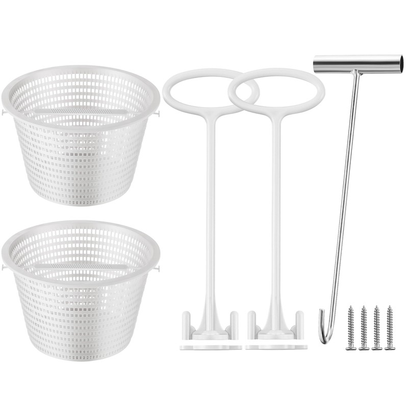 Saillong 2 White 8" Skimmer Replacement Basket & 2 Skimmer