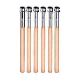 Kuesn 6 Pieces Wooden Pencil Extenders Art Pencil Lengthener Crayon Extension with Aluminum Handle for Artist Pens Prism Pens Sketch Pencil School Office Art