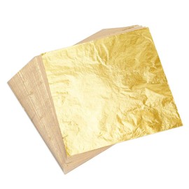 KUUQA 100 Sheets Imitation Gold Leaf for Arts Project Crafting Decoration(14x14cm)