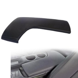 FZJDSD Leather Center Console Lid Armrest Cover Skin Gray Stitch Compatible with Lexus IS200 IS250 IS300 IS350 2014 2015 2016 2017 White Stitching