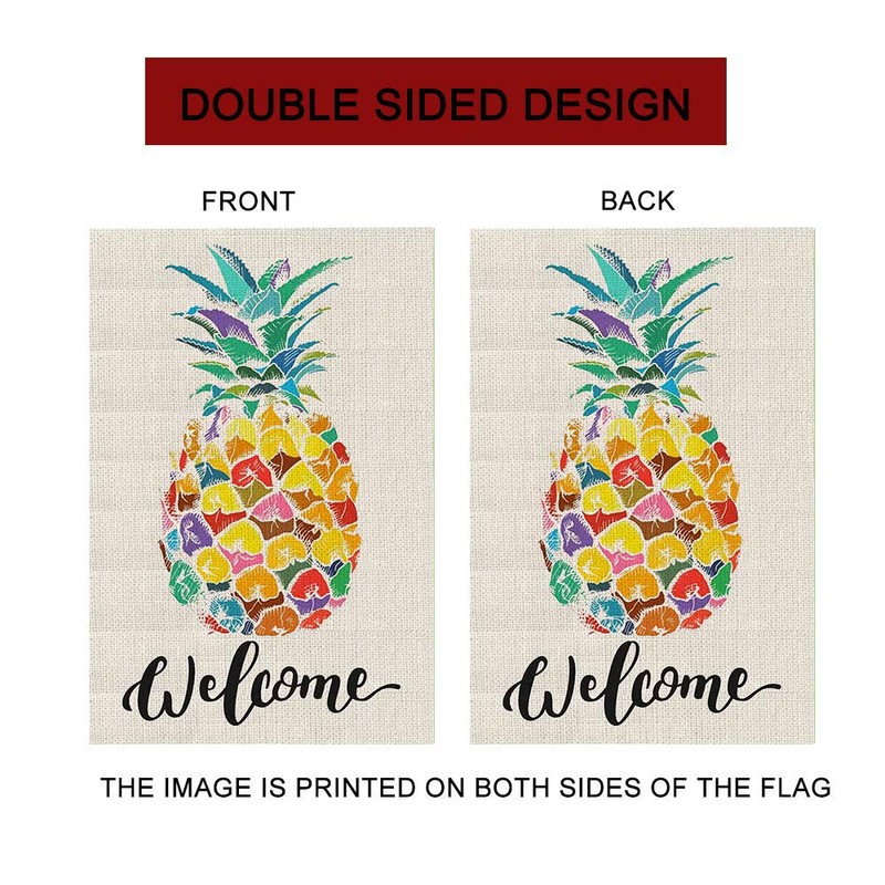 LHSION Welcome Pineapple Garden Flag 12.5 x 18 Inch Decorative