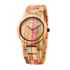 BEWELL Wooden Watches Handmade Natural Colorful Bamboo Wooden Watch Analog