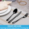 60 Pcs Black Silverware Set, Stainless Steel Serving Sets Service