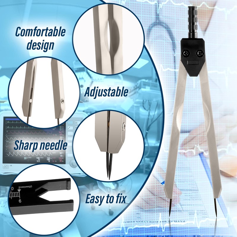 Thinp EKG Calipers ECG Caliper Measuring Tool with Ruler Black