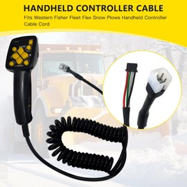 Qblahip Upgraded Snow Plows Handheld Controller Cable Cord Replacement for Fisher/Western/Blizzard/Handheld Controller 4 Pin Fleet Flex Controllers, Replace for 96464, 9 Button 4-Pin Square