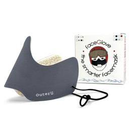 faceGlove | OuterU | Máscara facial más inteligente | Escudo de nariz | Niños | Gris