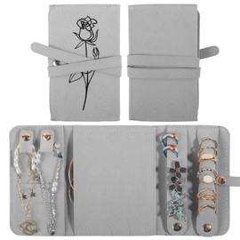 Matutinus Travel Jewelry Organizer Case, Tangle-Free Storage For Earrings, Necklaces, Rings, Small Roll-Up Jewelry Bag For Women, Daily Use Or Travel