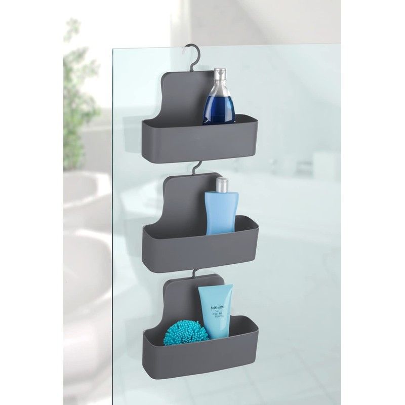WENKO Barcelona Shower Caddy with Shelf, Moveable Hook, Hanging on
