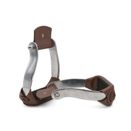 AMKA Western Stirrups Aluminium Western Stirrups Brown Leather