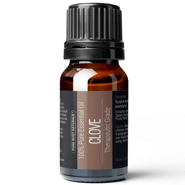 Clove Bud Essential Oil, 10 ml - Pure and Undiluted Therapeutic Grade for Aromatherapy Diffuser and Relief - by Pure Body Naturals