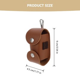 VrotQyn 1 Pack Golf Ball Bag Professional Leather Golf Ball Pouch Holder with Belt & Hook for Men Women, Brown