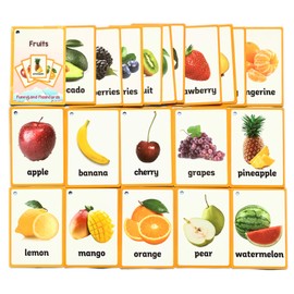 21PCS/Set Fruit Kids Gifts English Flash Cards Pocket Card Educational Learning Baby Toys for Children Pre-Kindergarten