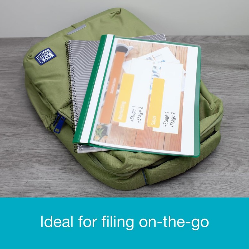 Hamelin A4 Green Polypropylene Project Folders, Pack of 25 -