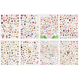 3D Cartoon Bunny Nail Stickers for Kids, 8 Sheets Cute Rabbit Nail Art Stickers Bunny Stickers for Nails Kawaii Rabbits Bunnies Easter Eggs Girls Nail Design Easter Nail Decals Women Nail Supplies