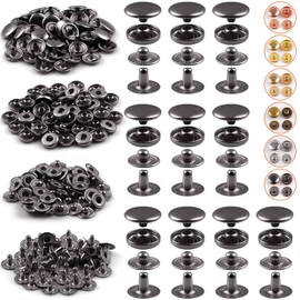 PECMER Snap Fasteners Kit 10mm 50 Sets Snap Buttons for Fabric Clothes Sewing Leather Craft Jackets Bags Belt 200 Pieces