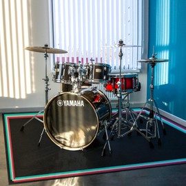 4 x 6 Ft Drum Rug, Colorful Drum Mat Non-Slip for Indoor Outdoor, Soundproof Drum Floor Mat for Electrical Drum, Drum Accessories Gift for Drummers and Kids (Blue Purple)