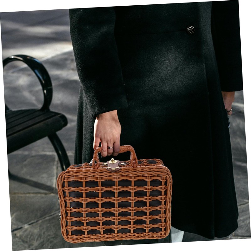 BESPORTBLE Portable Suitcase Box with Lid Stylish Storage Container for