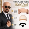 24 Pcs Bald Cap with Mustache Bald Wig Cap Halloween