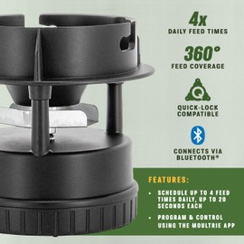 Moultrie All-in-One Deer Feeder Kit - Quicklock Adapter Fits Most Flat Bottom Hoppers - Digital Timer with 4 Daily Feeds - Moultrie Connect Bluetooth