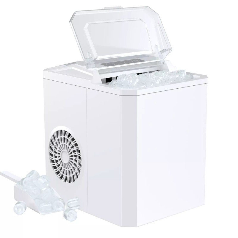 NEWBULIG Portable Countertop Ice Machine,Self-C - White
