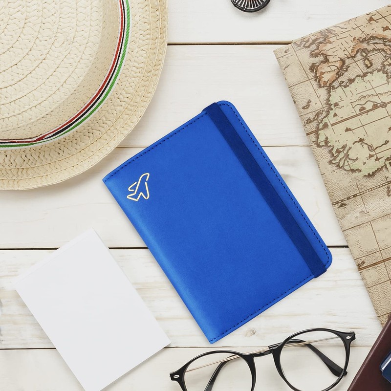 WALNEW Passport Holder, PU Leather Travel Passport Cover Wallet, RFID