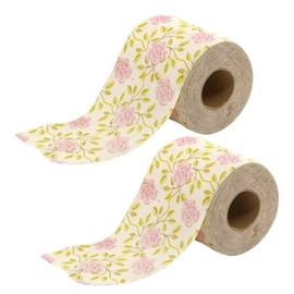 FOMIYES 2 Rolls Floral Toilet Paper Rolls, Roses Pattern Toilet Tissue Decorative Napkin Paper Holiday Handkerchief Paper for Home Office Bathroom Travel