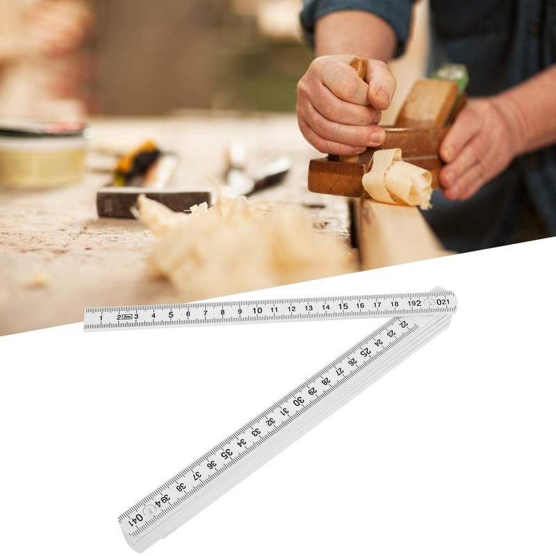 2 piezas 2 m regla de carpintero plegable ligero compacto