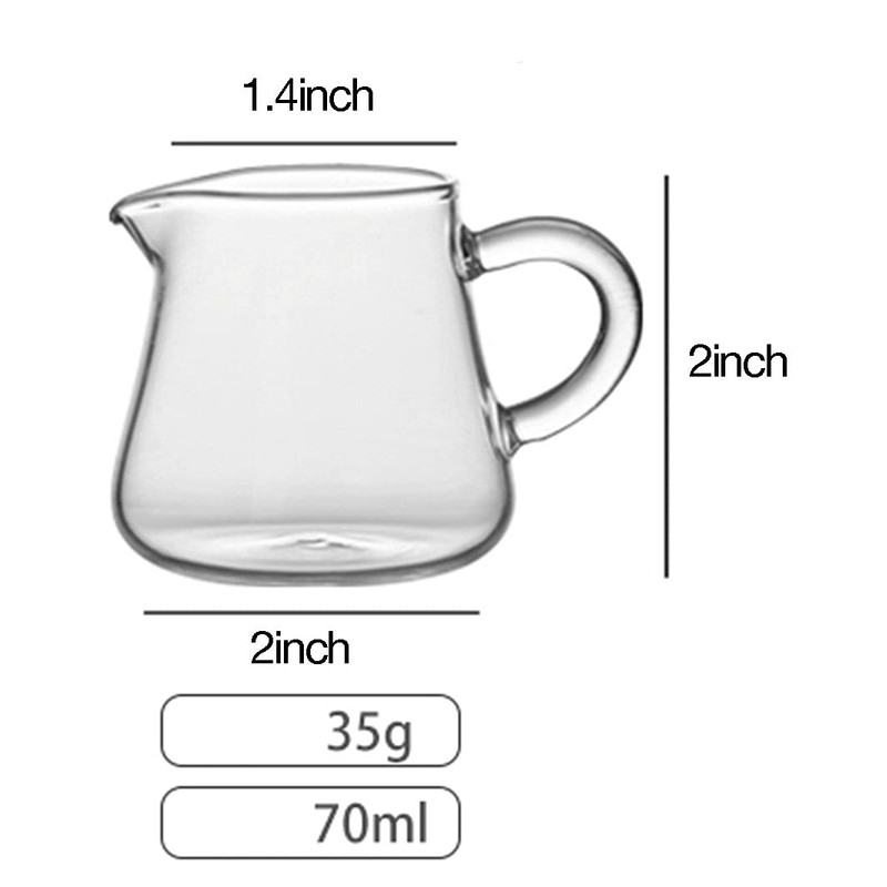 Mozacona 4pcs Mini Glass Creamer Pitcher Sauce Serving Pitcher Creamer