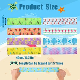 8 Pcs Towel Bands for Beach Chairs, Towel Clips for Beach Chairs, Elastic Rubber Towels Bands Cruise Lounge Vacation Essentials Mix Color