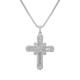 TANTIUE Cross Necklace for Women 14K Gold Plated Cubic Zirconia Cross Pendant Necklace Cross Faith Pendant Necklaces for Men Faith Pendant Crucifix Necklaces-1