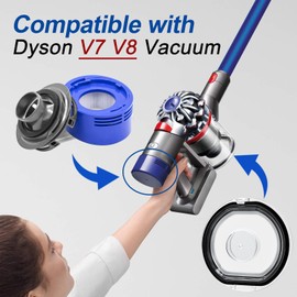 ilovelife Dust Bin Lid & 3pcs Filter Replacement & Motor Rear Cover Compatible with Dyson V7 V8 Cordless Vacuum Cleaners, V7 V8 Accessories Replacement Parts