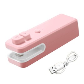 Small Bag Sealer, 4.3 In Pink Rechargeable Type 5W 400mAh Vacuum Sealer fo All Food Bag Sealering (pink)