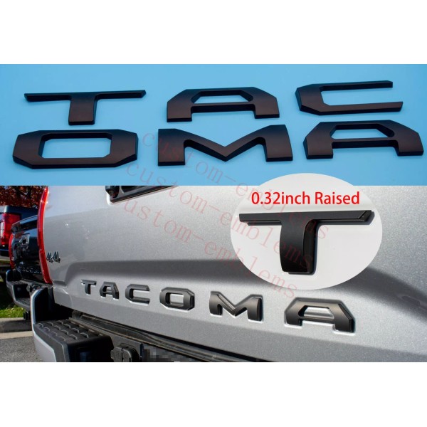 Unbranded 3D Raised Tailgate Insert Letters fits 2016-2021 Toyota Tacoma