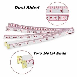 Tape Measure body-Measuring tape Body measurement-Soft Ruler measurement Tape for sewing tailoring crafting building clothing 2-Sided-60 Inches150 cm-measure tool - Multi Colour & Pack (Red & White)