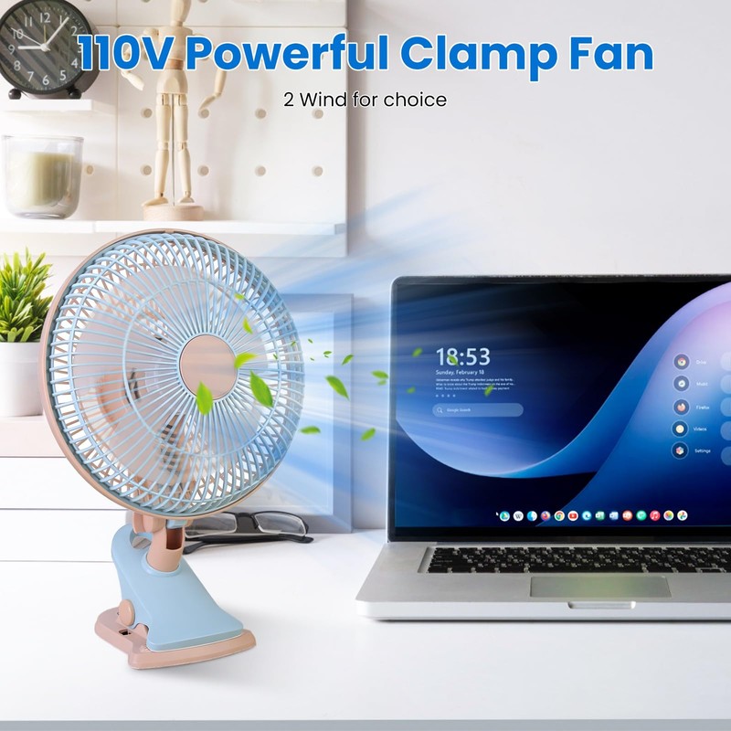 Oscillating Clip on Fan 8.66In Desk Clip on Fan 2