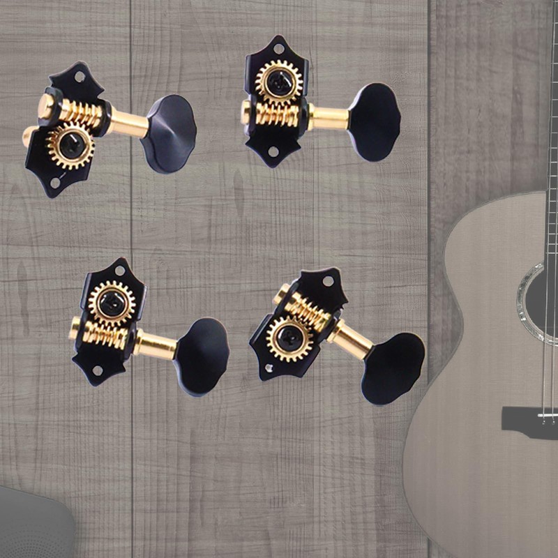 Ogdni 2R2L Black-Plated Tuning Peg Machine Head Tuners For 4