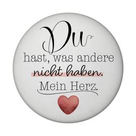 Heart Magnet Round with Saying Du besitzt Mein Herz Valentine's Day Romantik herzliche Liebe Liebesbote as Valentine's Gift