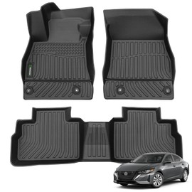 ANBINGO-All Weather Floor Mats Custom for 2020-2025 Nissan Sentra S/SV/SR Sedan Waterproof Guard Automotive Floor Liners Accessories Full Set Black