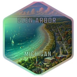 Glen Arbor Michigan Holographic Souvenir Vinyl Decal Sticker 2-Inch