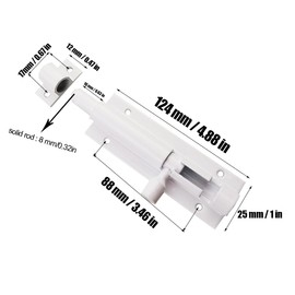 2 Pack 5 Inch Barrel Bolt Lock, Heavy Duty Slide Latch Lock, Security Sliding Latch Lock, Door Latch Lock Slide Bolt, White