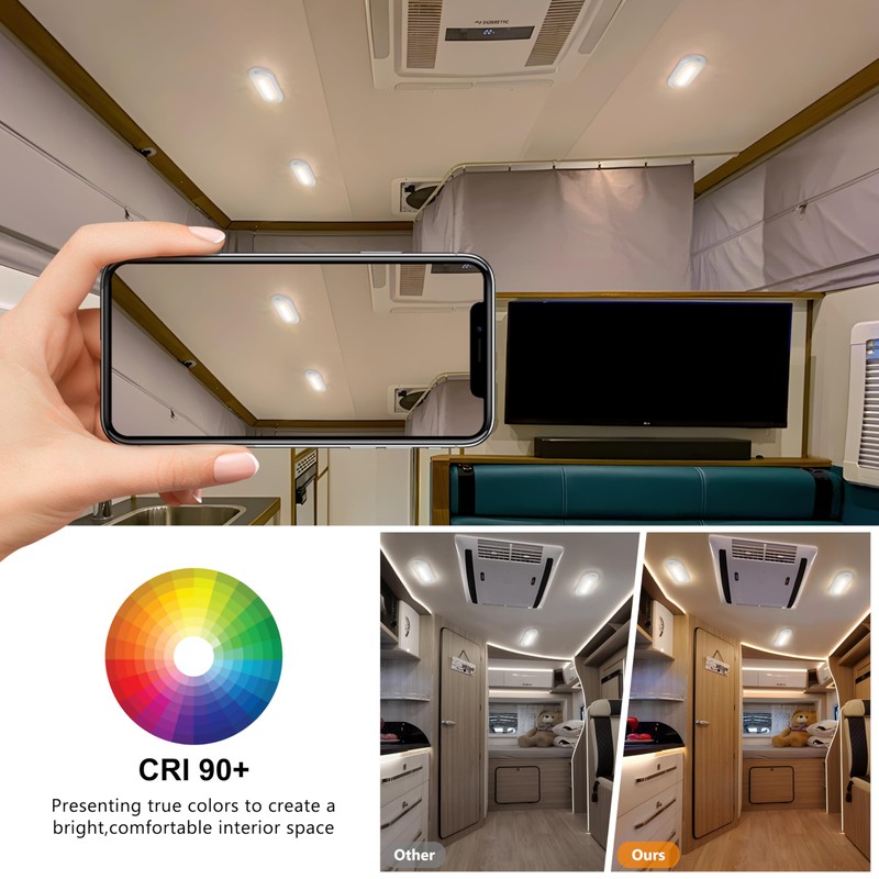 4 Pack DC12V RV Interior Light with ON/Off Switch, 9.25in.