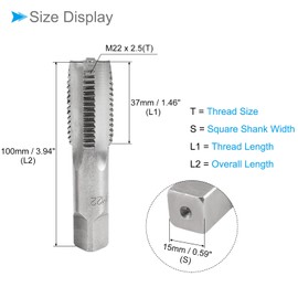 CoCud Manual Screw Taps M22 x 2.5 Thread Metric Alloy Tool Steel Screw Taps - (Application: Machine Thread Repair) 1 Pair