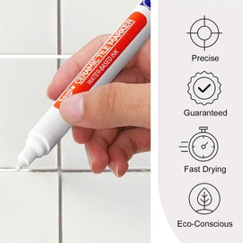 Grout Pen White, Tile Grout Pen, Pack of 3 Joint Pen, Joint Repair Pen, Waterproof Grout Pen, Repair Pen for Tiles, Wall, Floor Tile Grout, Kitchen, with 1 Roll of Masking Tape