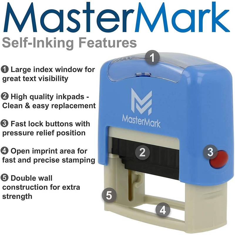 MasterMark Custom Stamp - Self-Inking Stamp (Small/Up to 3 Lines)