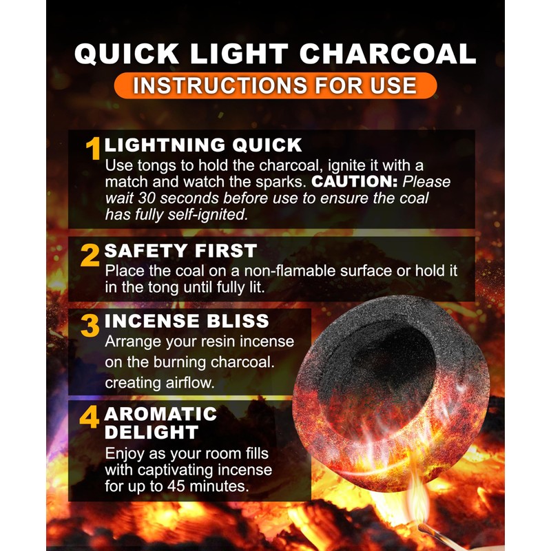 Sunlight® Charcoal Tablets for Incense – Quick Light Coal Tablets
