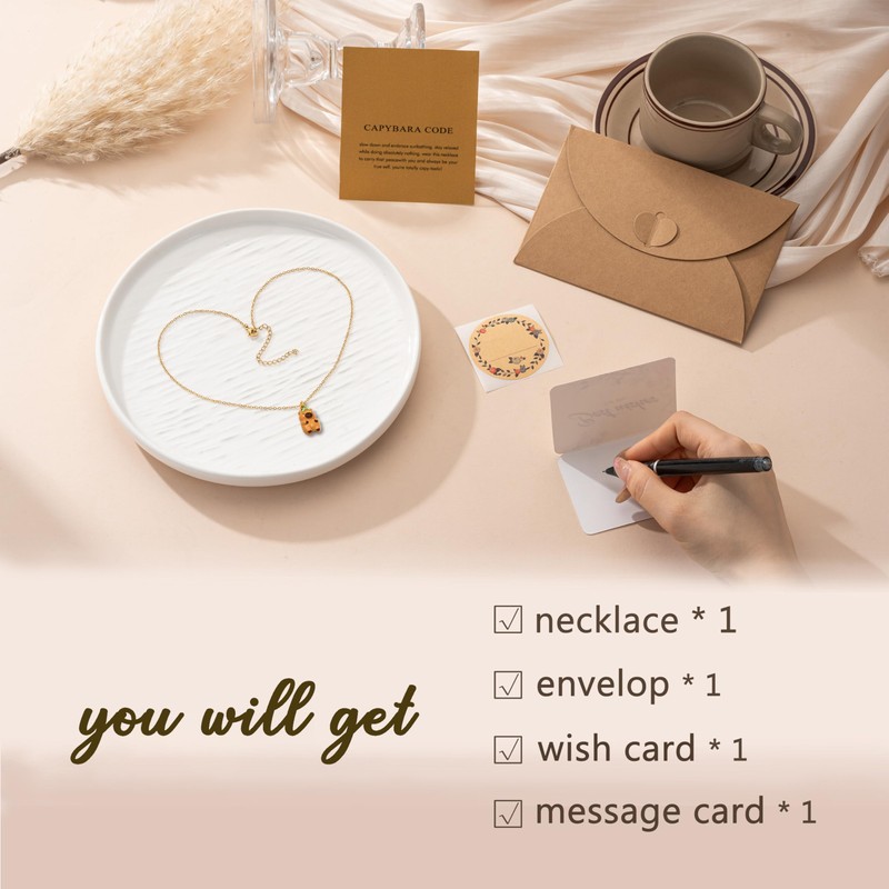 Baydurcan Capybara Necklace Gifts for Women Cute Capybara Stuff Cute